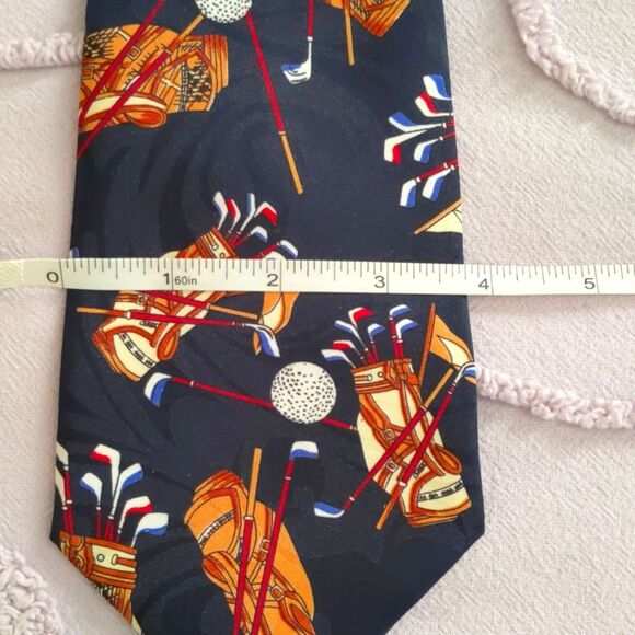 Neck Tie Golf Sports Navy Blue - Picture 3 of 5